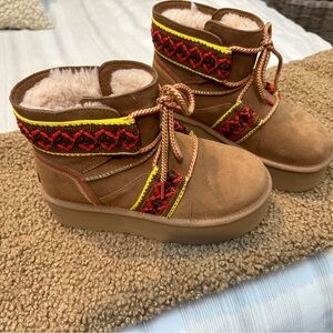 UGG  Boots with Red and Yellow Details